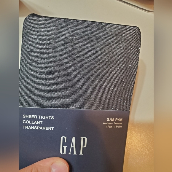 NWT GAP black sheer tights with silver sparks. Size S/M. - Picture 3 of 6